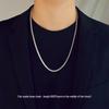 Men's Minimalist Titanium Steel Snake Bone Chain Necklace, Layered Hip-Hop Style