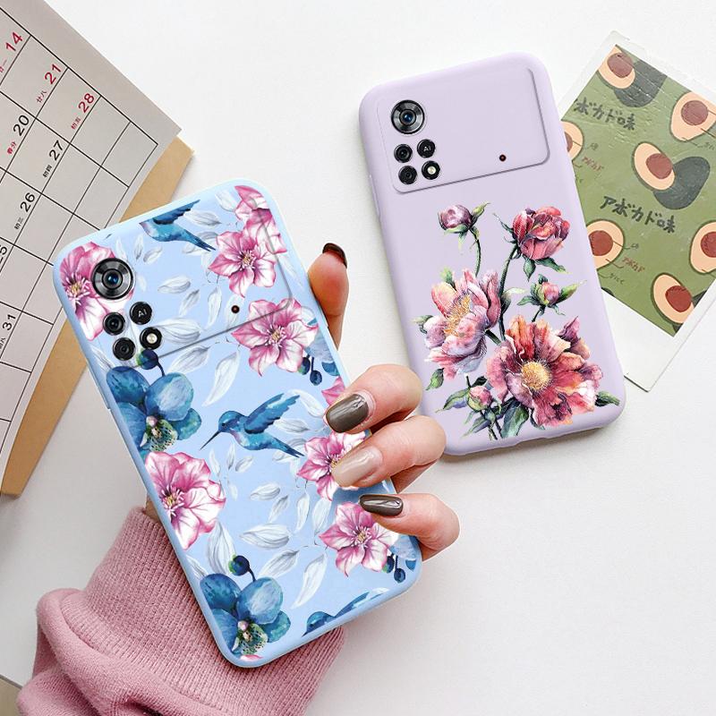 For Poco X4 Pro 5G M4Pro Cover Funda Vintage Flower Leave Protective Cover TPU Capa For Xiaomi Poco X4 Pocox4 X 4 M4 Pro Coque
