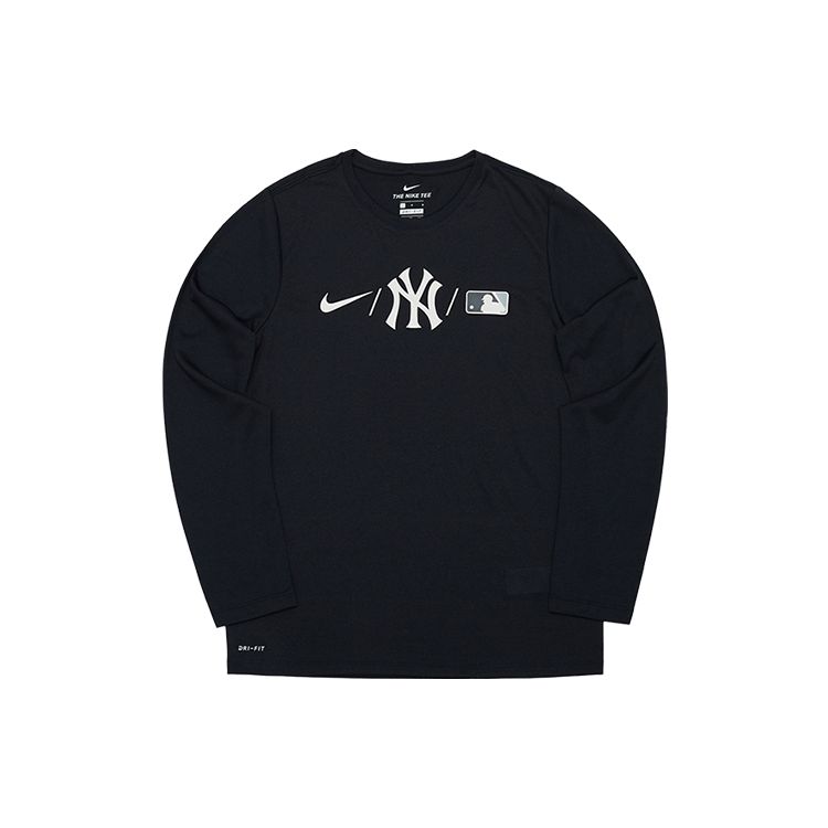 

Nike Sweatshirt X MLB Collaboration New York Yankees Letter Logo Print Quick-Dry Long Sleeve Kids Tops Black 3Z3B7SAWA-NYY XL