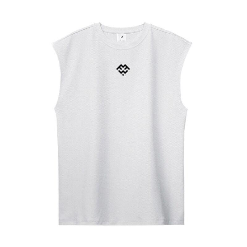 

Тренировочная одежда Muscleguys, быстросохнущая мужская баскетбольная спортивная жилетка для бега, фитнеса, бодибилдинга, футболка без рукавов, свободная майка XXL белый