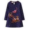Christmas Style European and American Children's Clothing 2024 Autumn New Girls' Knitted Dress, Long Dress for Young Children