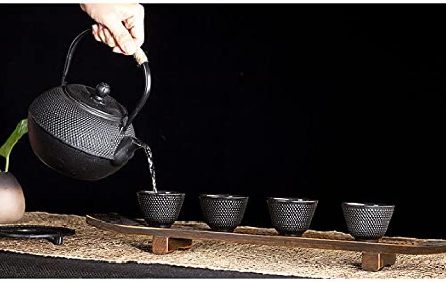 Stylish 300ml Iron Teapot, Unenameled, with Tea Strainer, Iron Supplement, Direct Heat, Healthy, Souvenir, Gift (300ml)