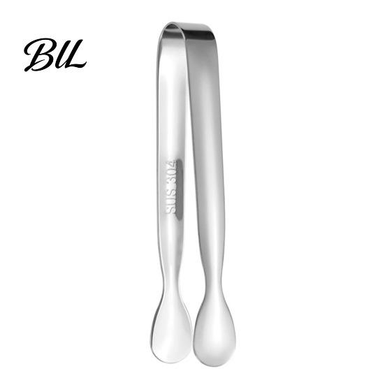 Multi-purpose Kitchen Tongs Ice Clamp Stainless Steel Electroplated Durable Food Grade Clip Rust-resistant for Bar Sugar Cube Small серебряный