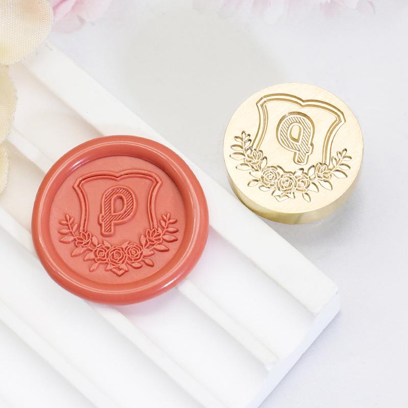 26 English Letters Datura Flower Pattern Wax Stamp Seal Envelope Sealin Greeting Card Gifts Wedding Invitation Decoration 20mm
