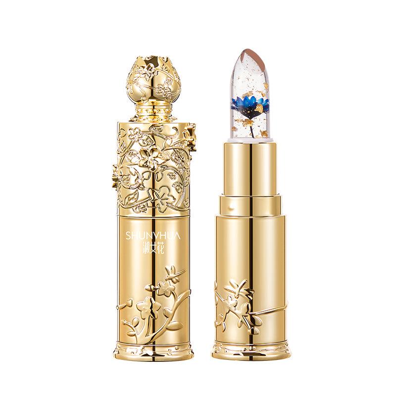 Lady Crystal Bright Color-Changing Lipstick: Moisturizing, Hydrating, Complexion-Enhancing, Long-Lasting, Non-Stick, Gold Foil Formula.