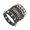 Mode 80er Punk Armband für Männer Frauen Goth Leder Armband mit Metallnieten Besetztes Armband Armreifen für Party Geschenk