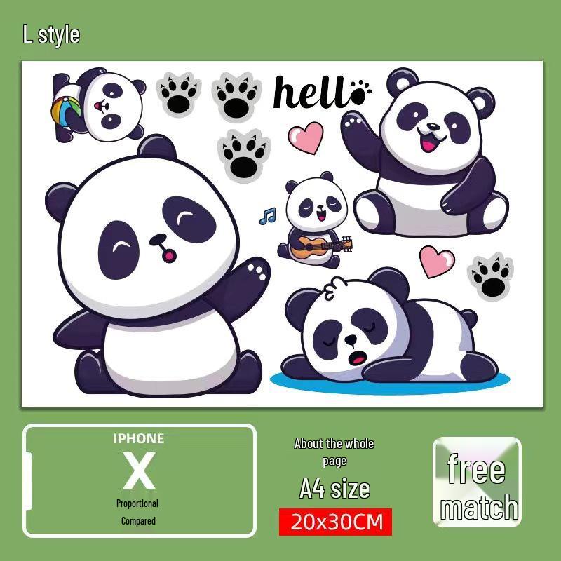 Panda Design Waterproof Electric Vehicle Sticker - Creative Scratch Cover