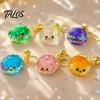 Women Key Holder 1/2/3/5Pcs Cartoon Dumpling Keychain with Steamer Box, Halloween Steamed Bun Keyring Bell Bell, Handbag Backpack Purse Bag Charm