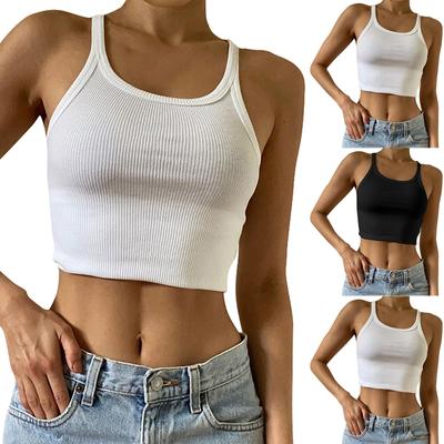 Neue sexy, eng anliegende Hosenträger für betonte Figur und freiliegendes Unterhemd für Damen im Frühjahr und Sommer mit sportlichen Oberteilen mit U-Ausschnitt