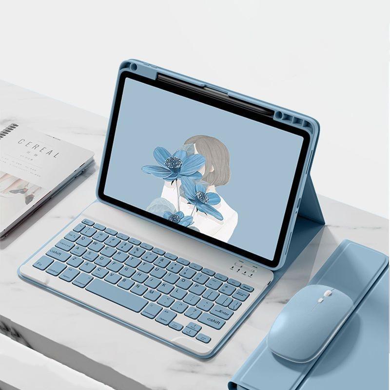 10 Inch Tablet Case With Detachable Bluetooth Keyboard Stand TPU Cover IPad Android Tablets Anti-Shock Magnetic Sleep Function