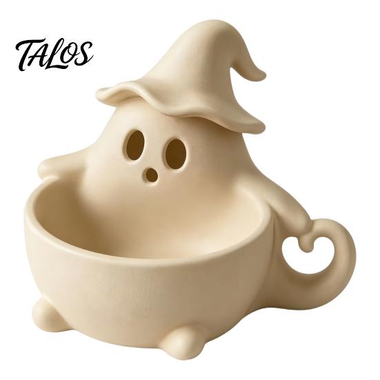 Jewelry Desktop Organizer 3D Printed Halloween Ghost Bowl, Trick or Treat Snack Candy Nut Bowl Serving Decorative Storage Tray Dish, Party Supplies