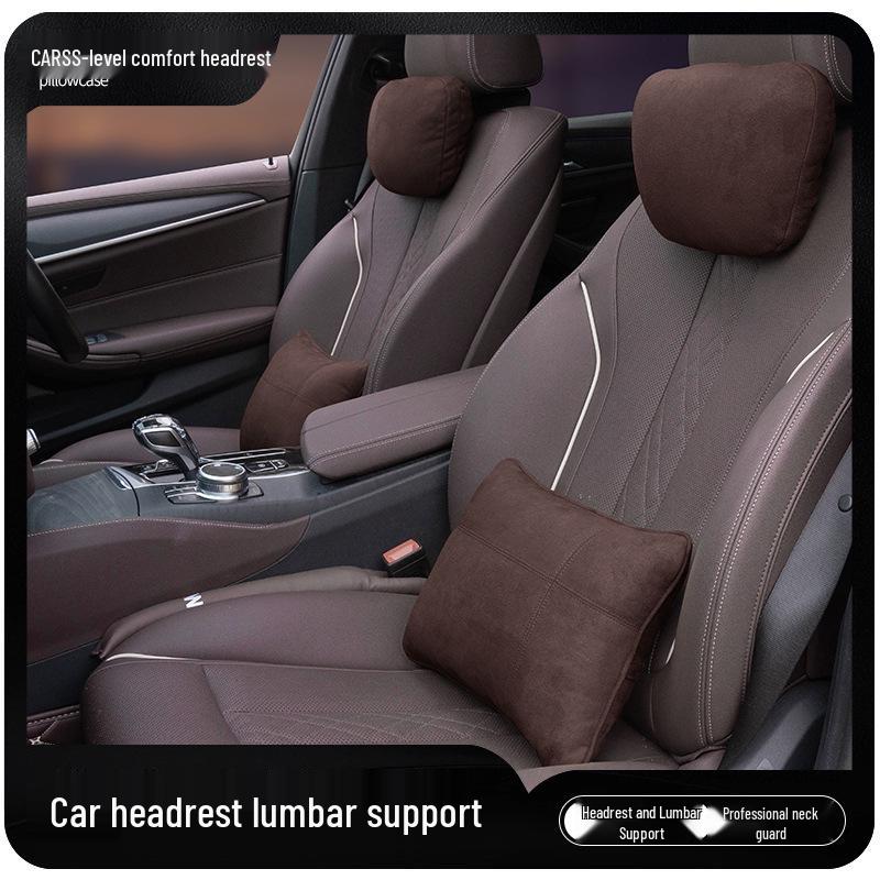 Suede Lumbar Pillow for Maybach: Headrest Cushion and Neck Support.