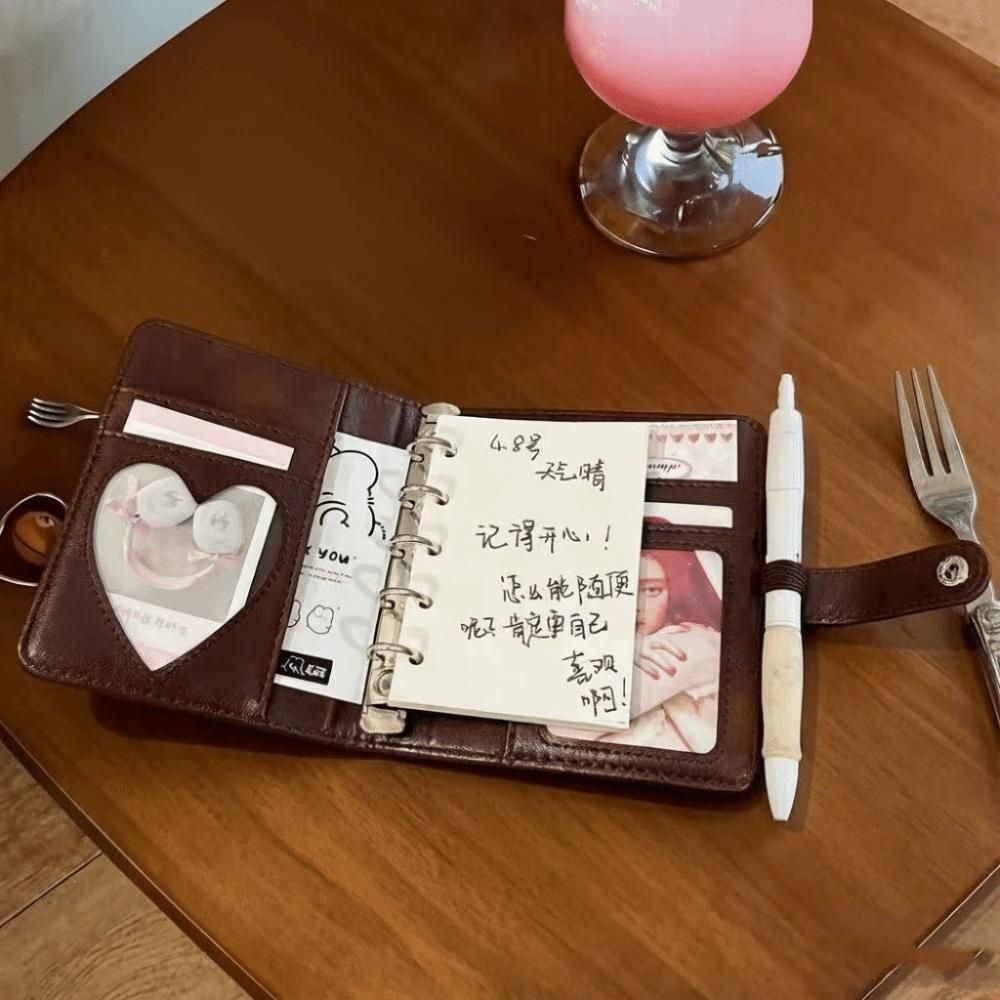 Simple Style Photo Window Notebook Portable 5-Ring Loose-Leaf Journal Daily Planning