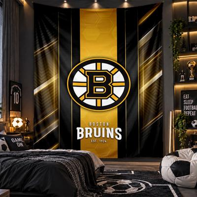 Wall Hanging Tapestry Boston Bruins Print Cloth for Living Room Bedroom Home Decor