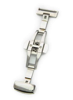 CASSIS Watch Strap with D-Buckle (PBF D-BUCKLE) - Mirror Finish, 18mm, Silver, with Replacement Tool (CASSM018)