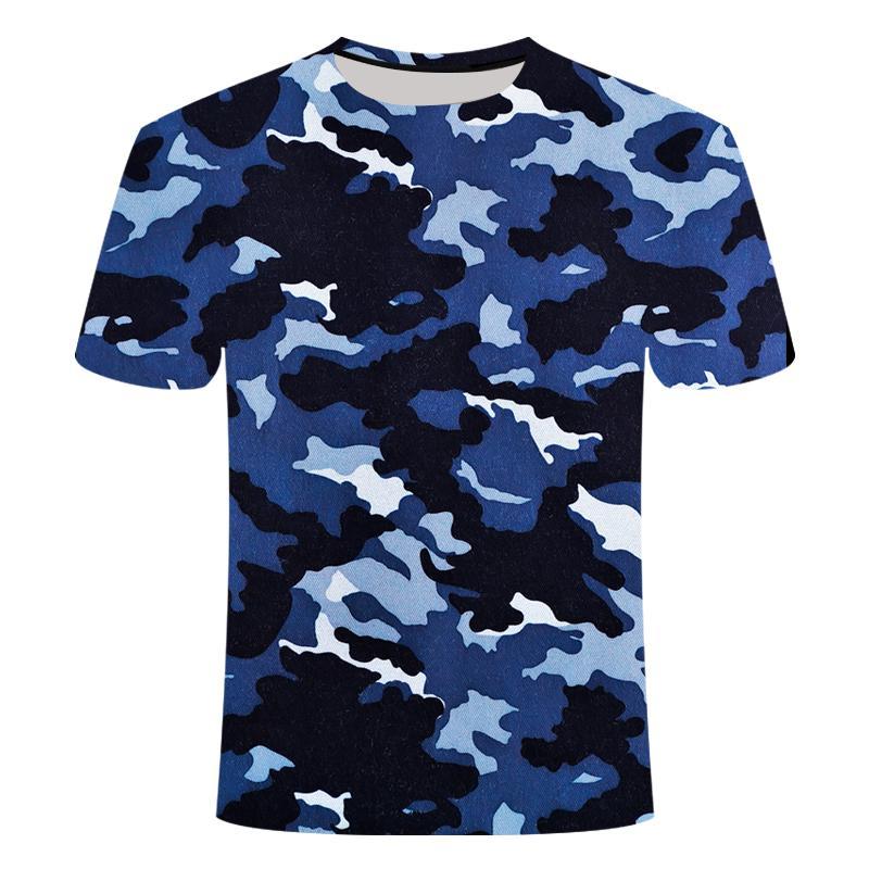 Camouflage Freizeit Herren- und Damen-T-Shirts Lässiger 3D-Druck Hip Hop Harajuku Persönlichkeit Rundhals Kurzarmkleidung