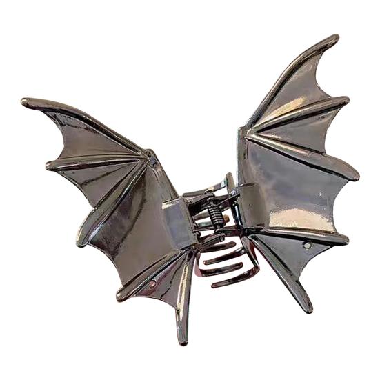 Halloween Hair Claw Black Spider Web Skeleton Hand Bat Shape Hair Clip Anti-slip Teeth Back Head Shark Hair Clip Styling Accessory