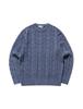 NAMERCLOTHING Pigment Aran Cable Sweater Dusty Blue