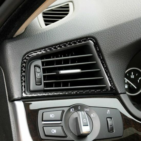 For BMW 5 Series F10 2011-17 Carbon Fiber Dashboard Side Air Outlet Trim Cover