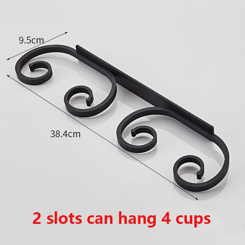

Держатель для бокала для вина, настенное крепление, вешалка для бокала, бытовая кухонная полка для хранения из алюминиевого сплава 2 Slots