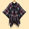 Autumn Winter Unisex Plaid Fringe Warm Cape Shawl