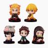 5 Style/set Q Version Demon Slayer Sitting Ghost Doll Tanjiro Nidouzi Inosuke Zenizu Figure Action Figure Movie Model Toys Doll