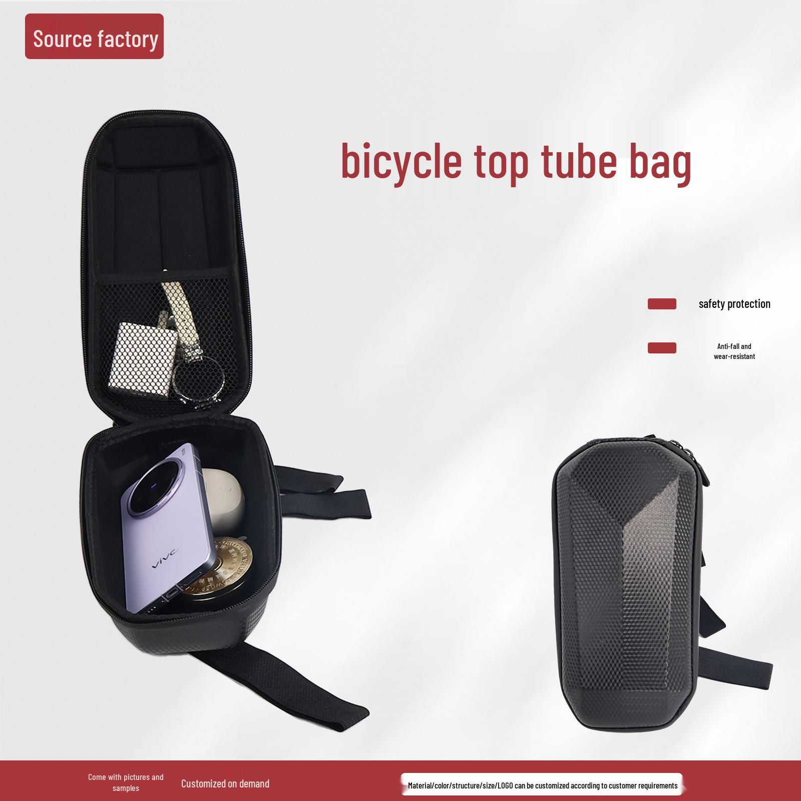 Bicycle EVA Waterproof Hard Shell Handlebar Bag for Road & Mountain Bikes 23.5x12.5x10 cm