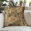 Leopardherde quadratischer Jacquard Kissenbezug für Sofa Büro Lendenkissenbezug Haus Dekorative Kissenhülle