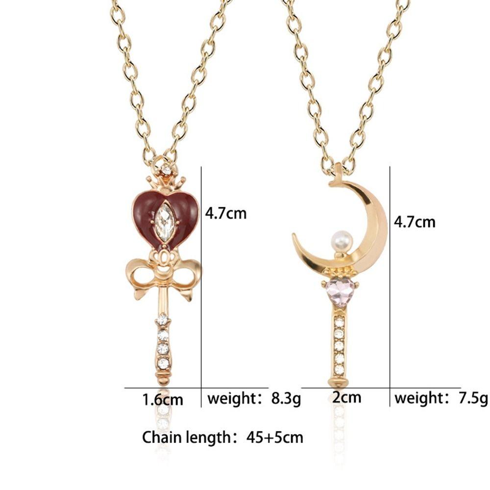 Crystal Anime Necklace Cosplay Props Cosplay Pendant Cute Magic Wand Crystal Necklace  Girl