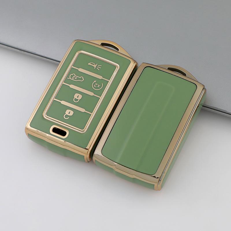 Gold-Edged TPU Key Cover for JEEP Grand Cherokee