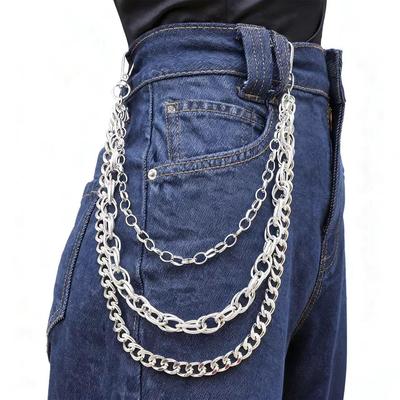 Kreuz Cool Mehrschichtige Metallkette für Punk Street Style Jeans