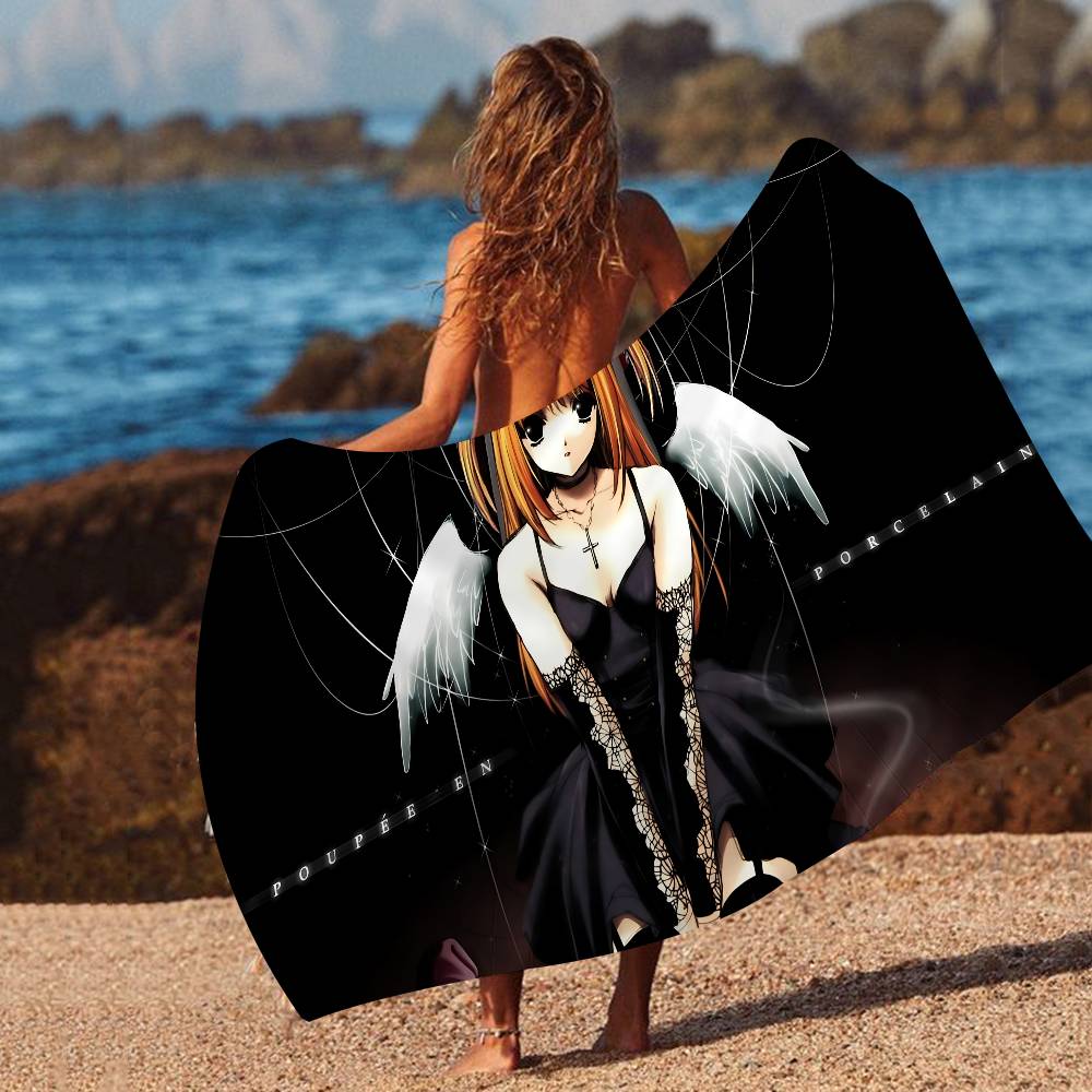 Misa D-Death N-Note Cross Microfiber Printed Beach Towel Mountain Climbing Yoga Beach Swimming Running Absorbent Soft Towel
