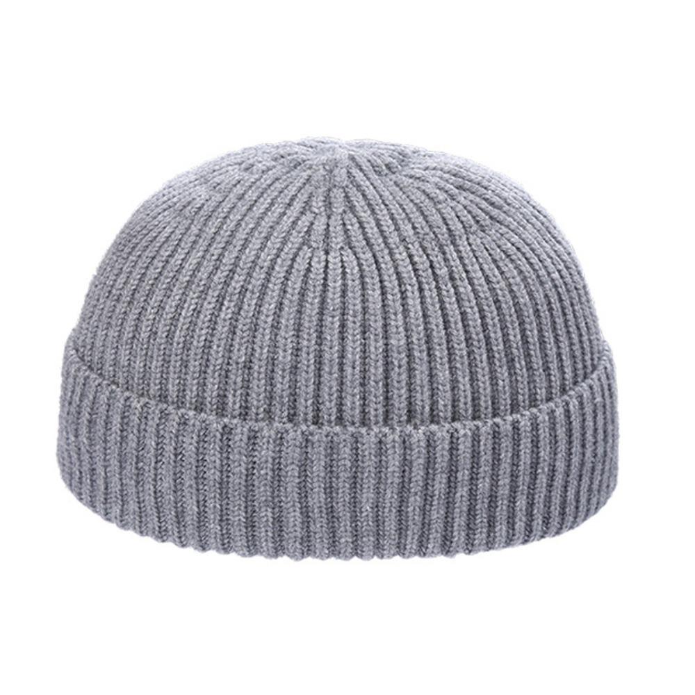 Kurze Skullcap Koreanischer Stil Melonenmütze Retro Strickmützen Herbst und Winter