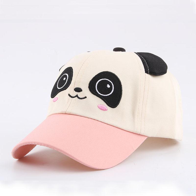 Super Cute Panda Cartoon Kids' Baseball Cap - Spring, Thin Style with Girls' Duckbill Option.