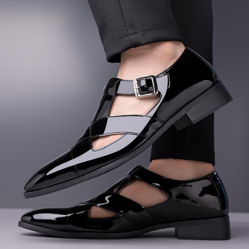 Men's Sandals Luxury Cowhide Leather Sandals Breathable Hollow Out Sandal Designer Men's Gladiators Sandal Casual Beach Sandals