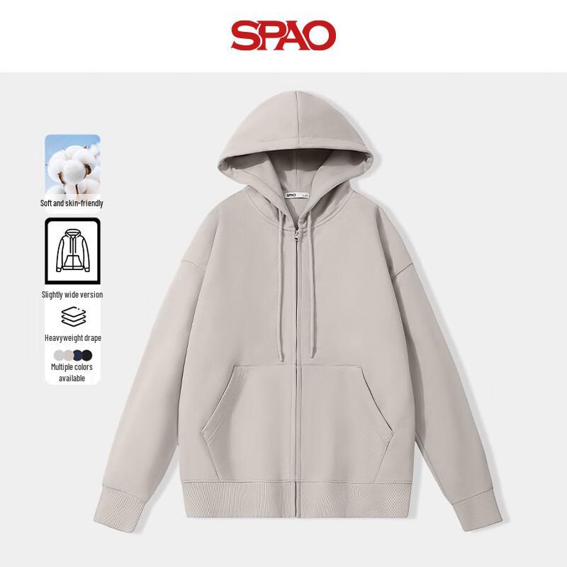 

SPAO Унисекс Толстовка с капюшоном на молнии в стиле ретро, свободного кроя 2XL