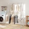 Clothes Drying Rack, Foldable Standing Dryer with 3 Adjustable Rails, Stainless Steel Tower Drying Rack on Wheels, for Indoor and Outdoor