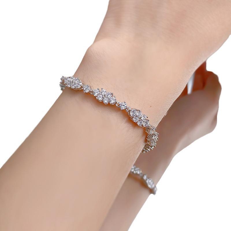 Luoxi Temple Jewelry 2024: Classic 925 Silver Full Diamond White Bracelet