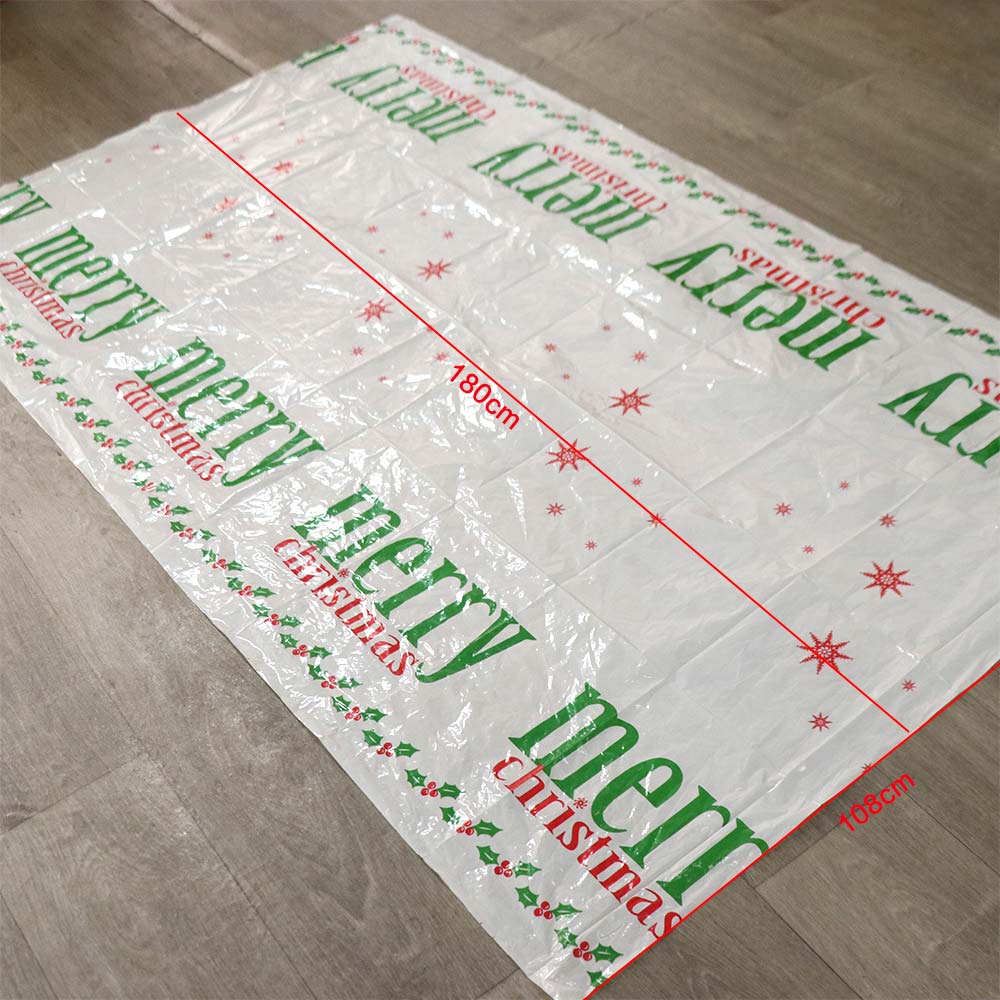 Disposable Christmas Tablecloth Plastic Xmas Decoration Cute Christmas Table Cover  Party Supply