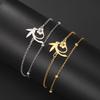 Fashion Hummingbird Honey Collection Bracelet Stainless Steel Double layered Hummingbird Flower Bracelet Animal Jewelry