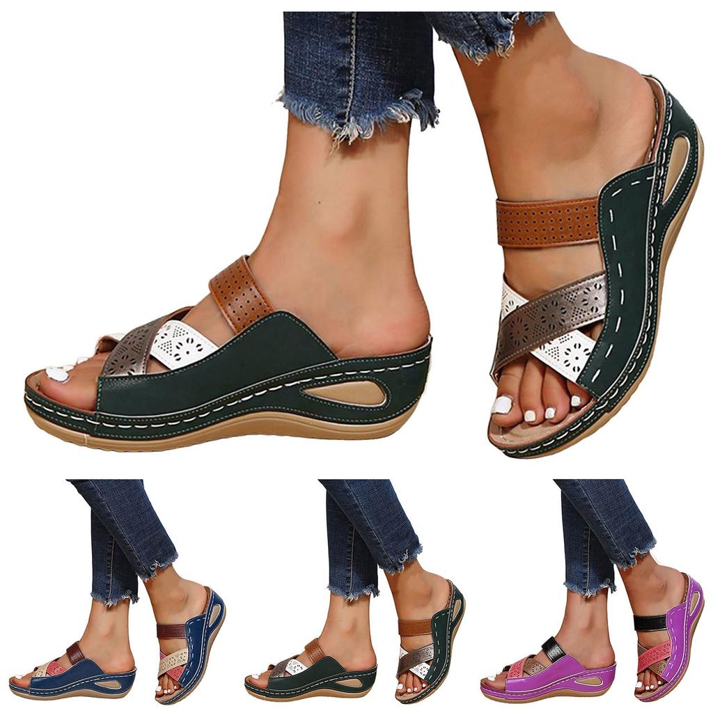 Sandals For Women Pumps Women Shoes Comfortable Soft Sole Wedge Sandals Fashionable Outdoor Open Toe Bohemian Sandals For Woman
