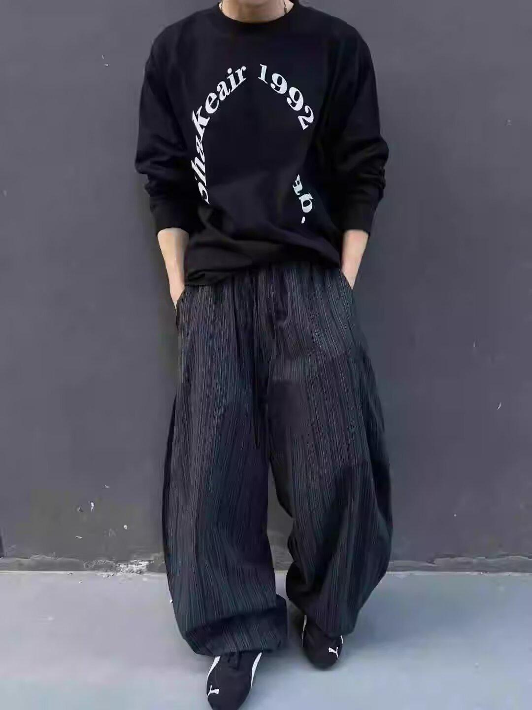 

Мужские ретро-брюки с вертикальными полосками и широкими штанинами Mopping Scimitar Medium темно-синий