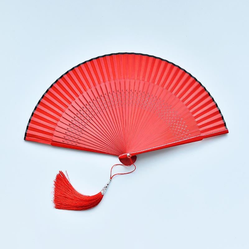 Red Dancing Fan: Classical Chinese Style Folding Fan, Easy-Open Hanfu Accessory