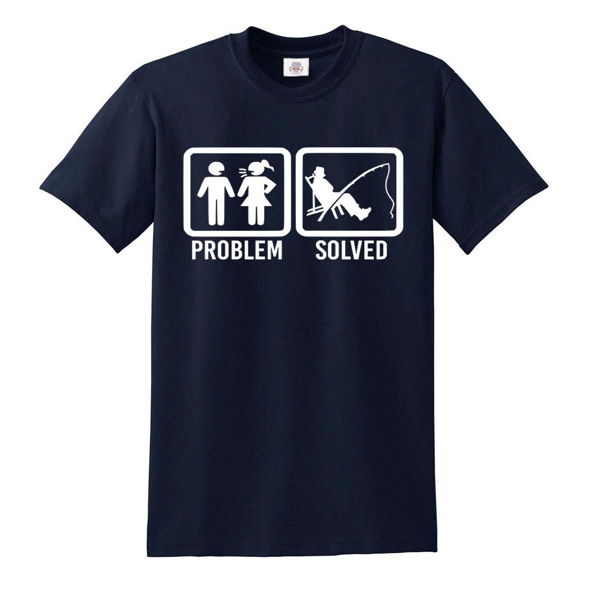 PROBLEM SOLVED FISHING T SHIRT Carp Fishing Fisherman Gift For Him Party tshirt S разноцветный
