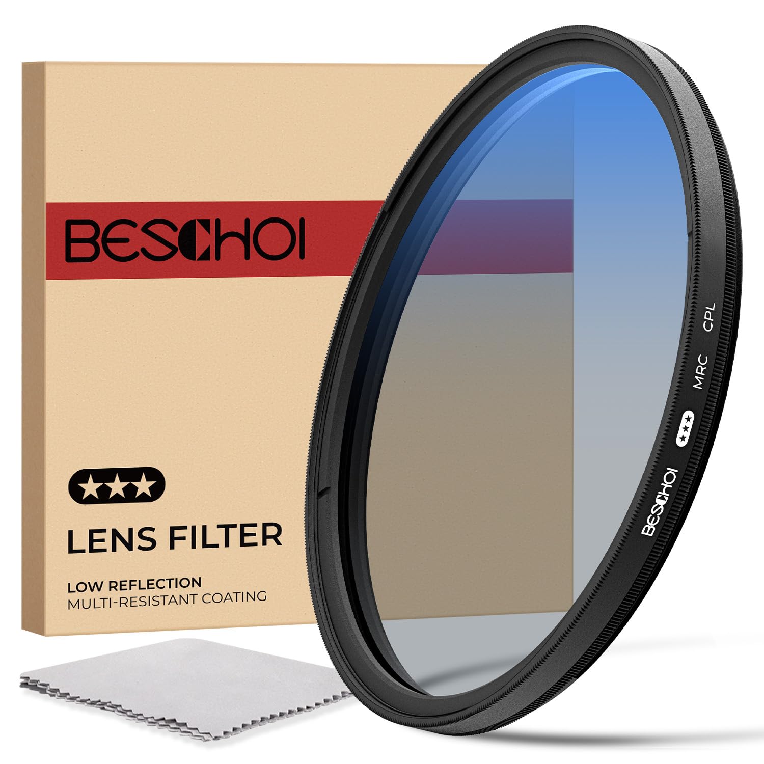

Beschoi PL Circular Polarizing HD Optical Polarizing Enhances Eliminates Reduces Lens Filter 40.5mm Filter, Glass, 30-Layer Nano-Coated Film,