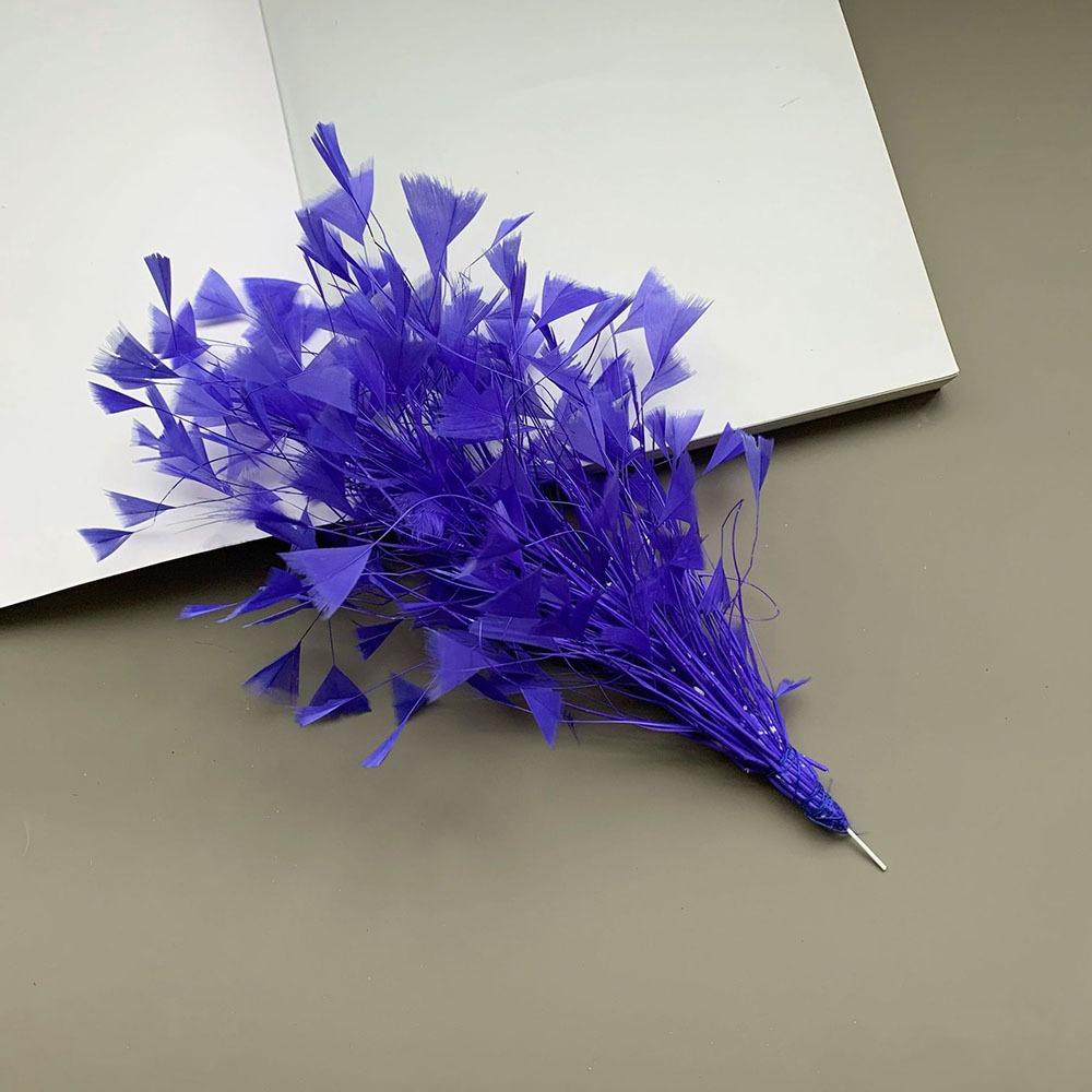 

DIY Multicolor Turkey Feathers Free Bendable Triangle Tipped Artificial Feathers 25-30CM Feather Headpieces Carnival синий