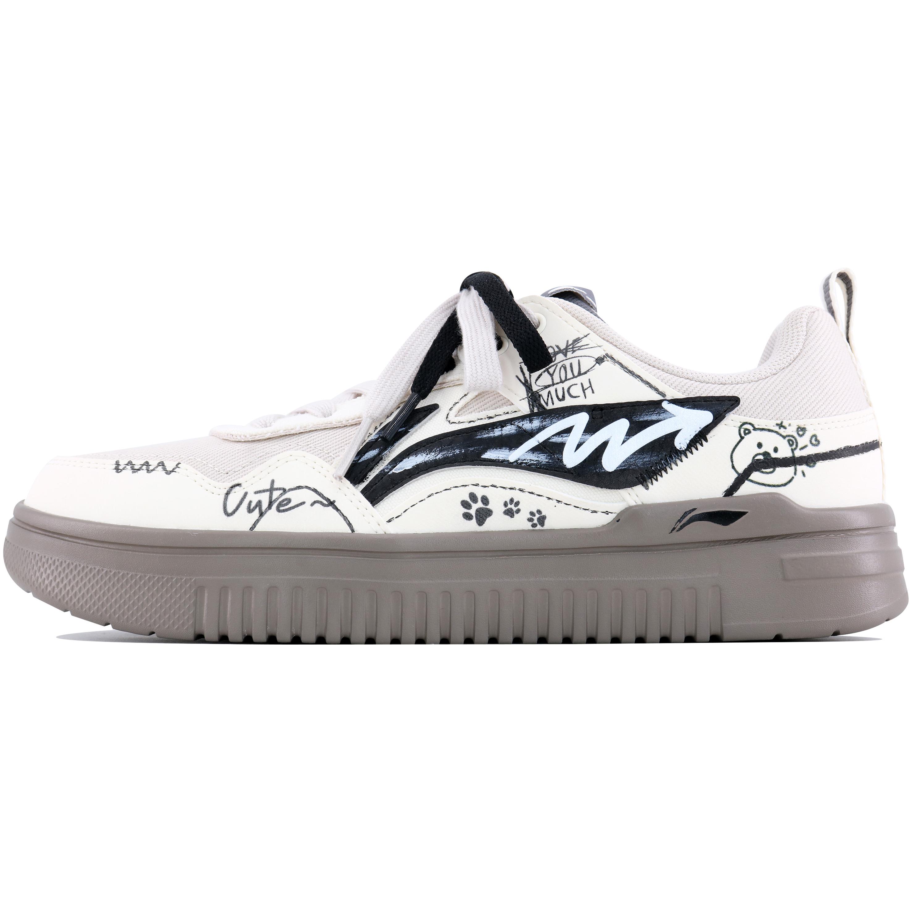 Li Ning Cyan Cloud Little Street Style Synthetic Leather, Textile Abrasion Resistant Breathable Slip Resistant Low top AGCT297-1(Team1798-) 41