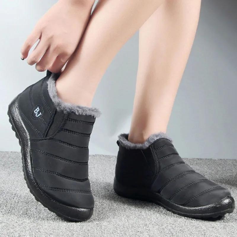 Winter Wasserdichte Baumwollstiefel, Herren- und Damen-Kurzschaft-Schneestiefel in Übergröße, Rutschfeste Stiefel