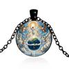 A retro style Jesus Ascension Pendant Necklace Time Gem Pendant Faith Guardian Retro Chain Suitable for men and women to wear daily