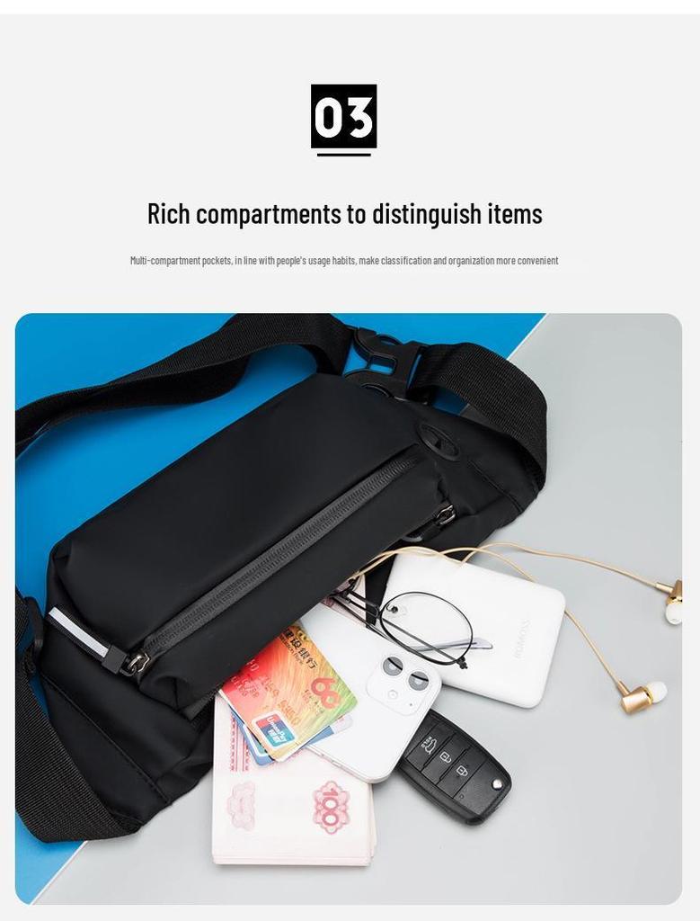 Men's Trendy Waterproof Chest Bag - Outdoor Sports Casual Crossbody Backpack
